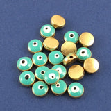Alloy Beads Green Evil Eye Round Beads | Bellaire Wholesale