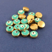 Alloy Beads Green Evil Eye Round Beads | Bellaire Wholesale
