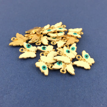 Gold Alloy Butterfly with Evil Eye Charm | Bellaire Wholesale