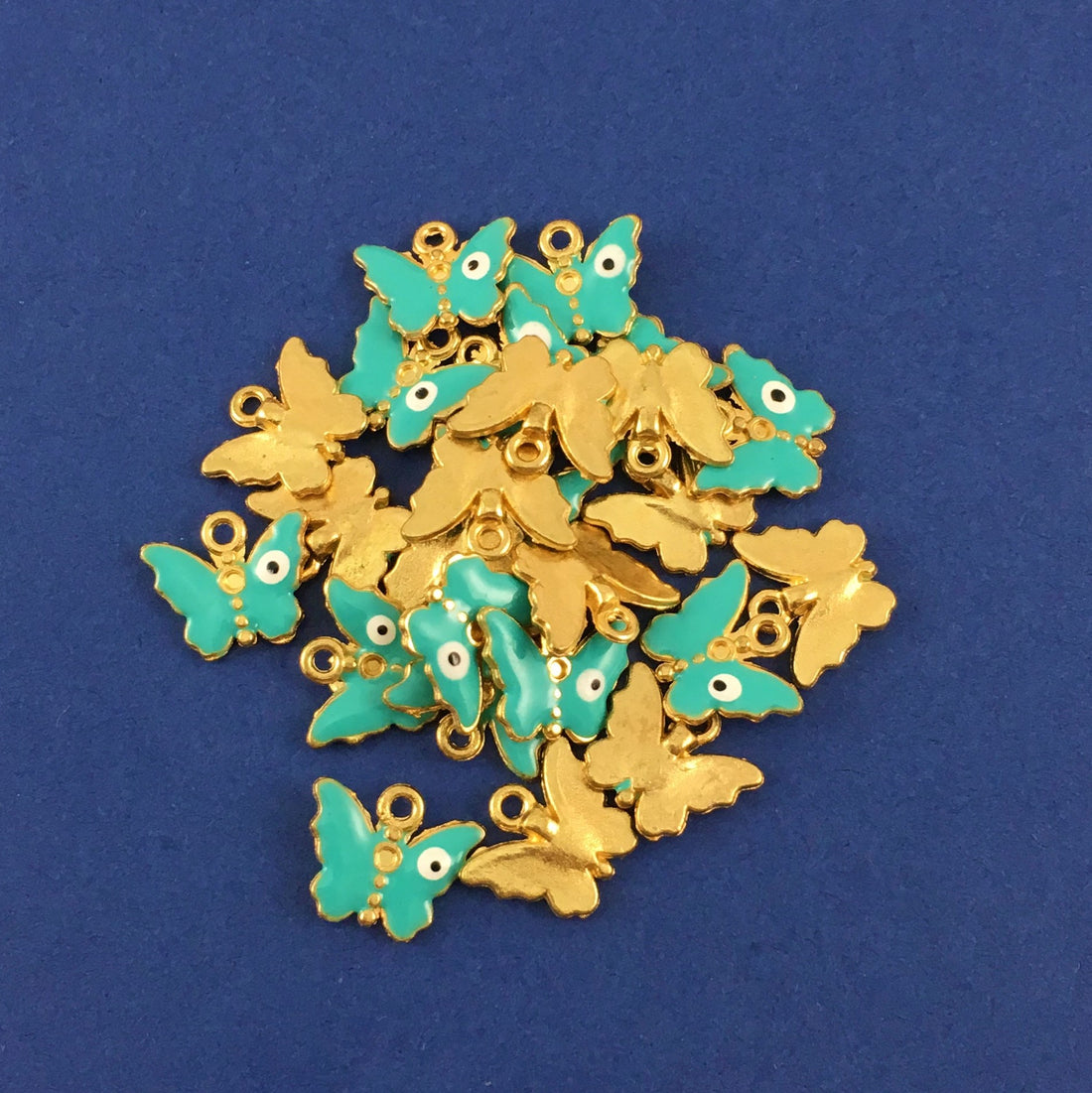 Gold Alloy Butterfly with Evil Eye Charm | Bellaire Wholesale