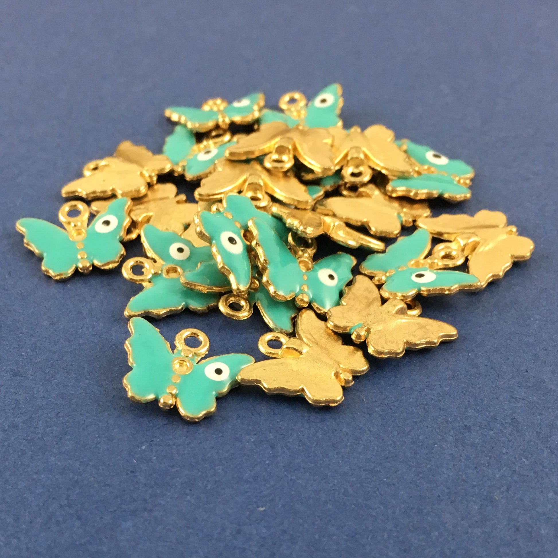 Gold Alloy Butterfly with Evil Eye Charm | Bellaire Wholesale