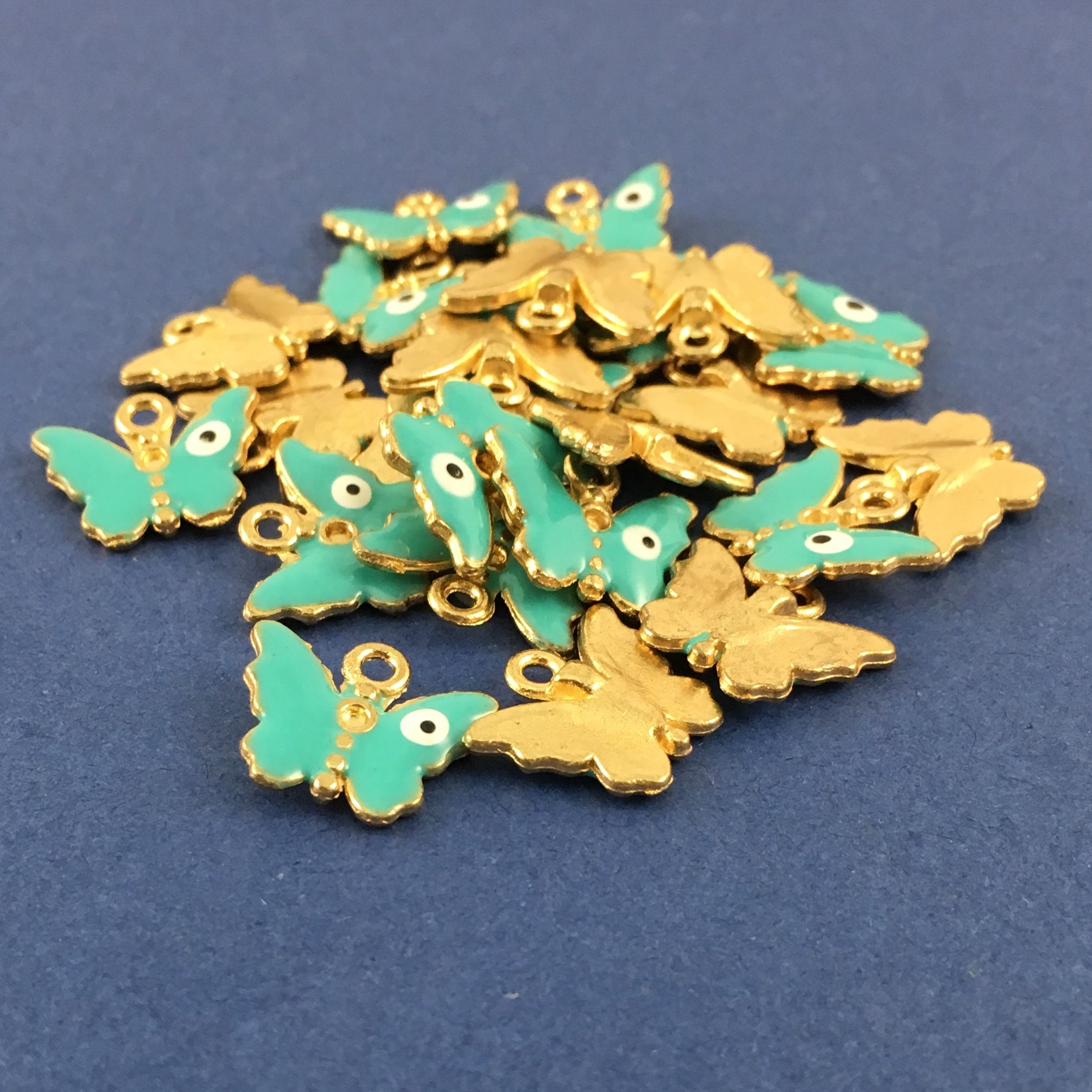Gold Alloy Butterfly with Evil Eye Charm | Bellaire Wholesale