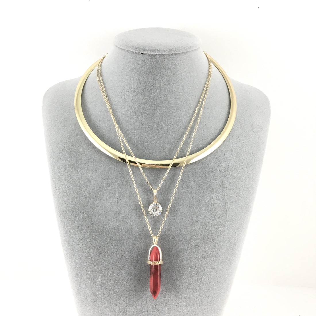 Boho Style Chain Choker Red Bullet Necklace | Bellaire Wholesale