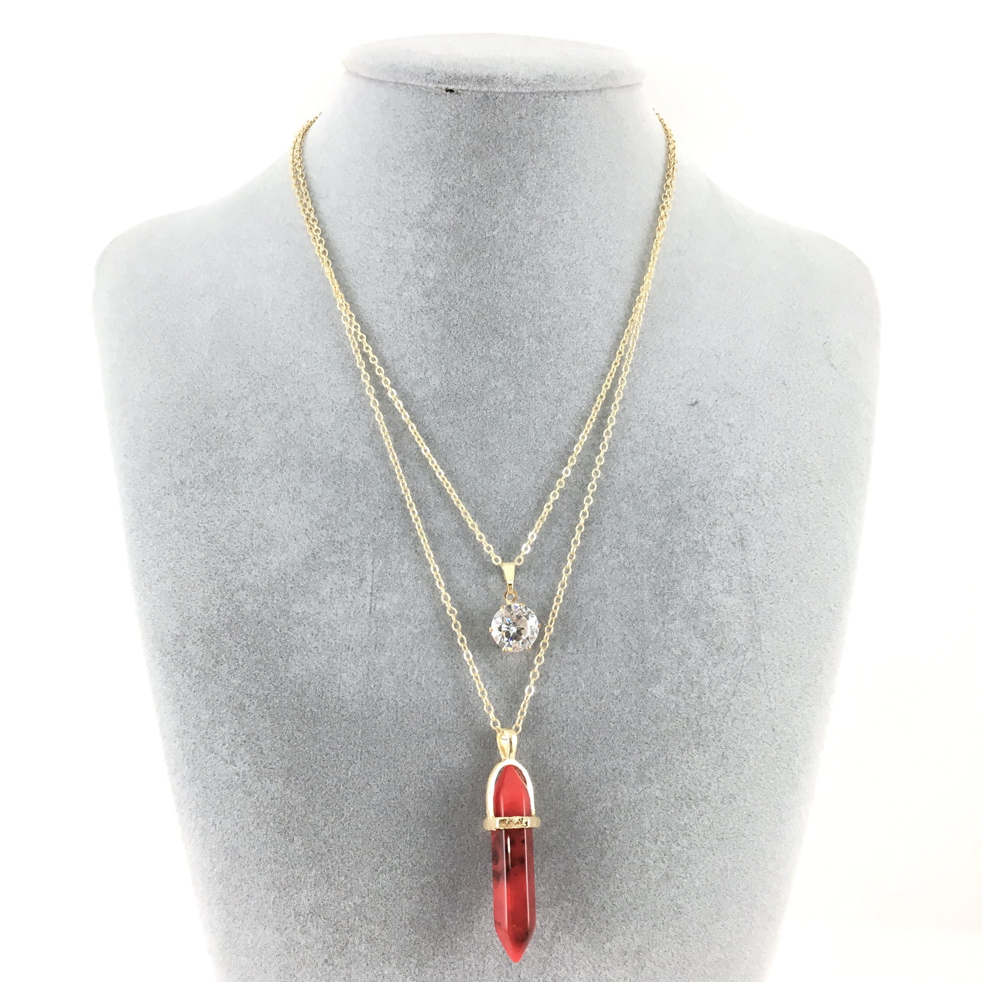 Boho Style Chain Choker Red Bullet Necklace | Bellaire Wholesale