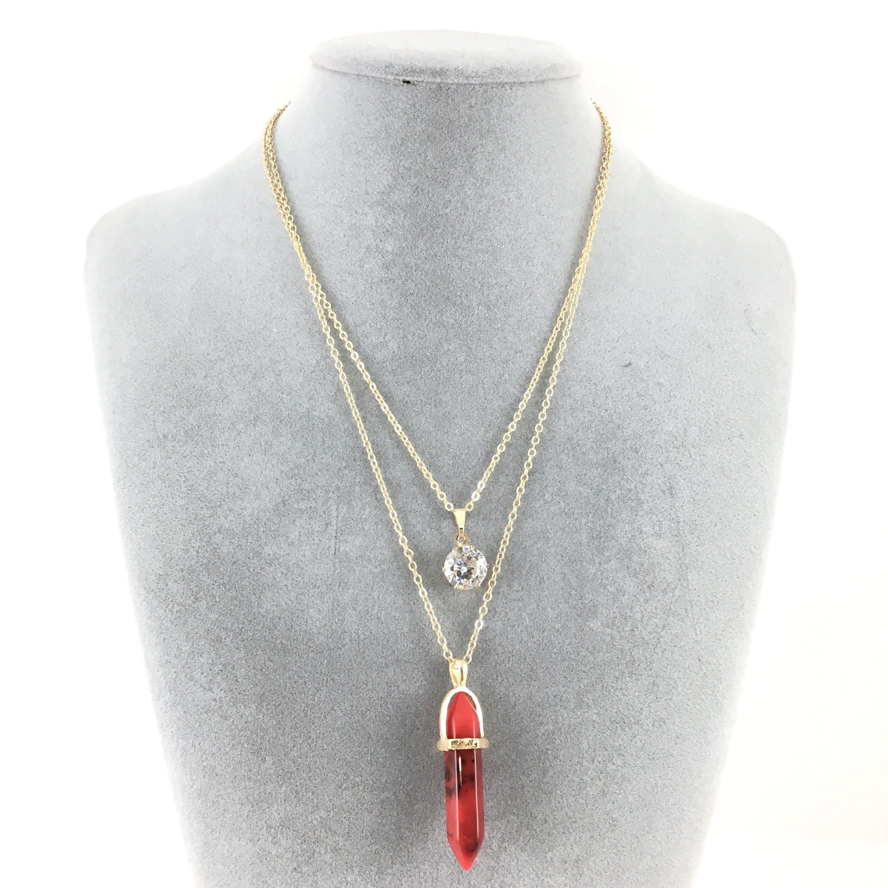 Boho Style Chain Choker Red Bullet Necklace | Bellaire Wholesale