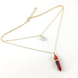 Boho Style Chain Choker Red Bullet Necklace | Bellaire Wholesale