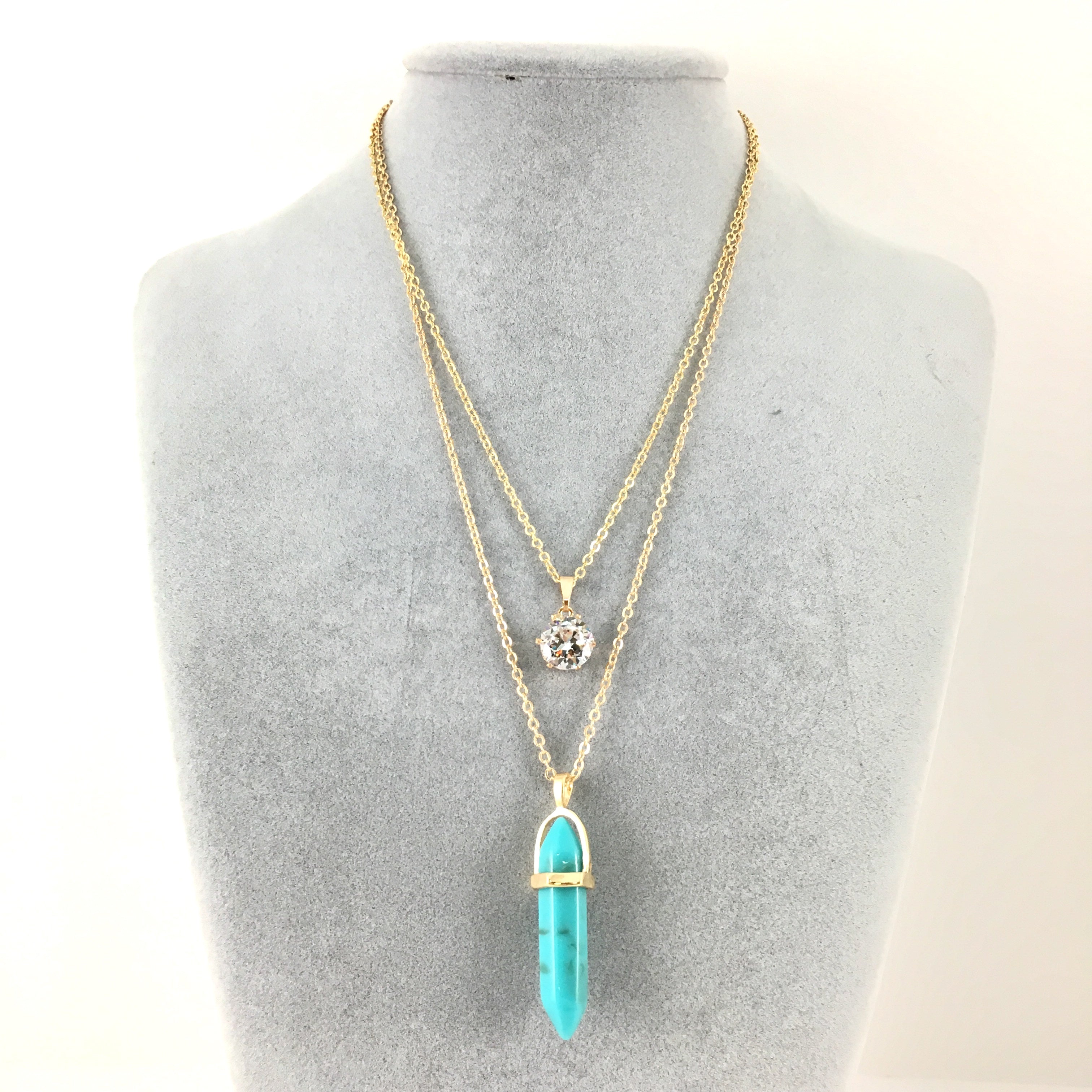Boho Style Chain Choker Blue Bullet Necklace | Bellaire Wholesale