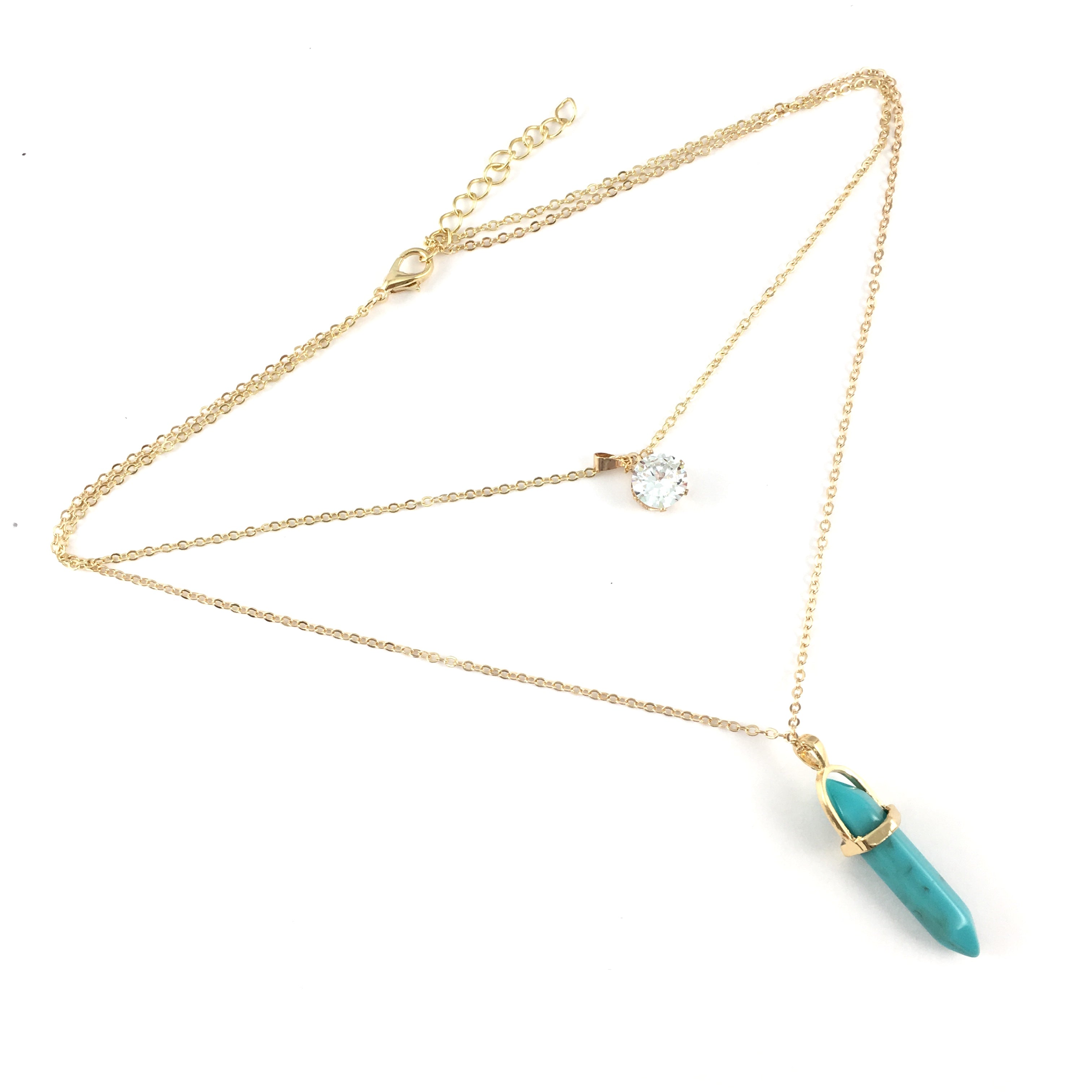 Boho Style Chain Choker Blue Bullet Necklace | Bellaire Wholesale