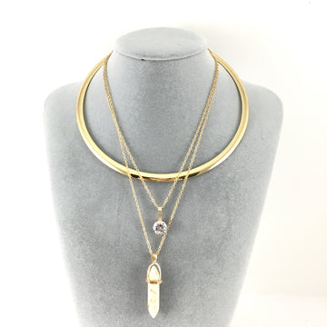 Boho Style Chain Choker White Bullet Necklace | Bellaire Wholesale