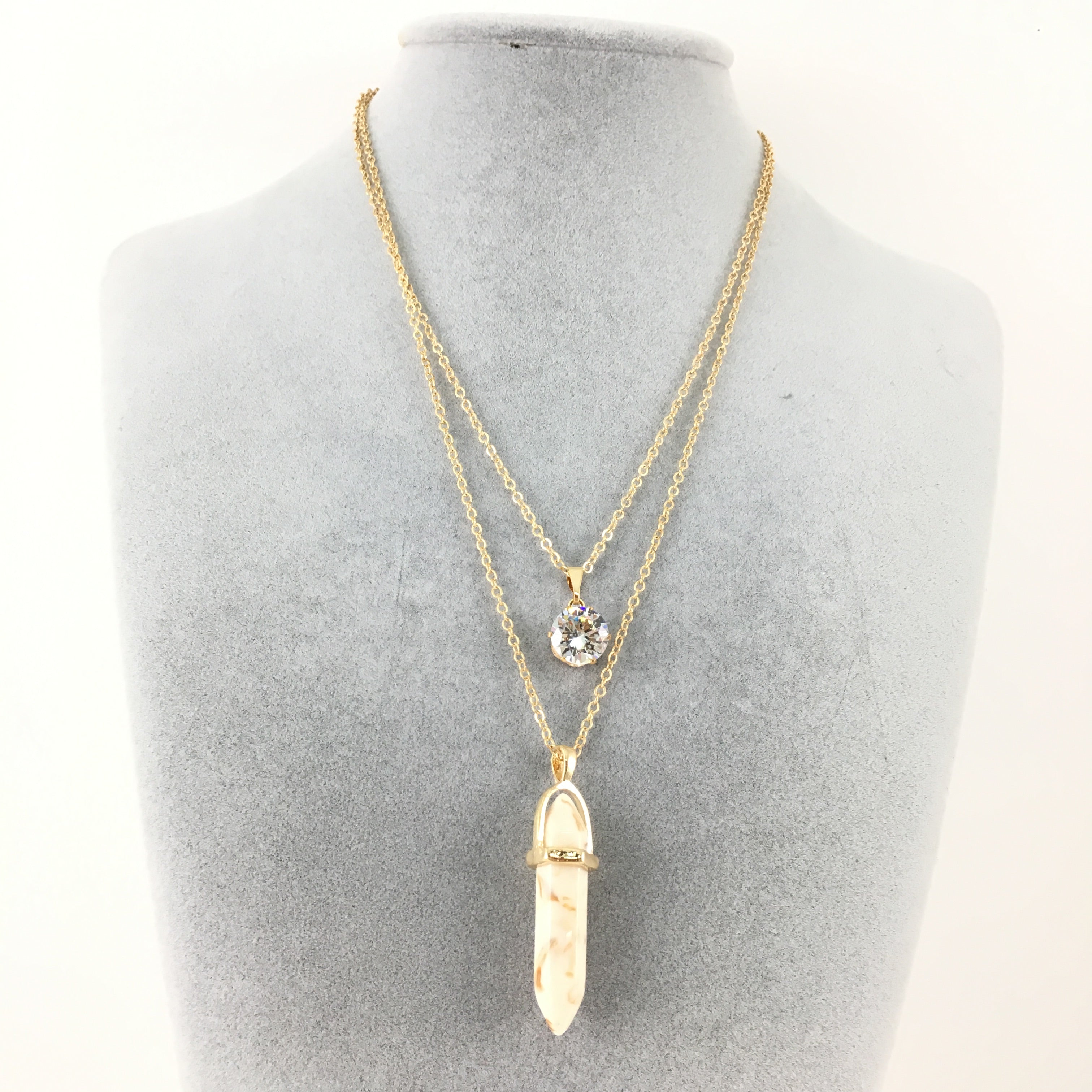 Boho Style Chain Choker White Bullet Necklace | Bellaire Wholesale