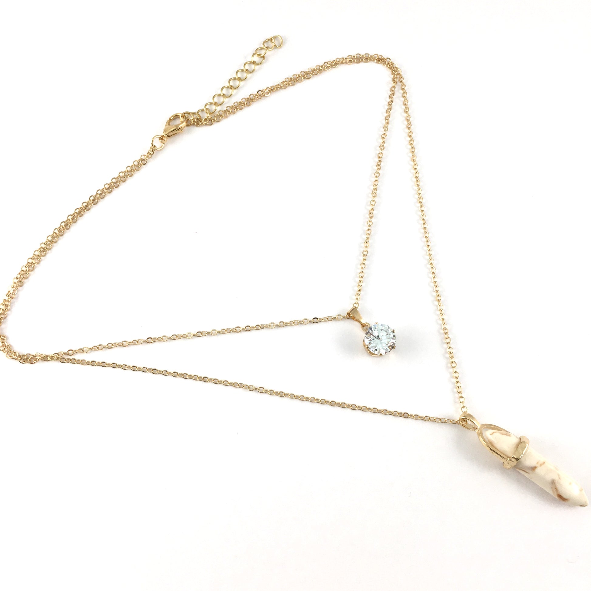 Boho Style Chain Choker White Bullet Necklace | Bellaire Wholesale