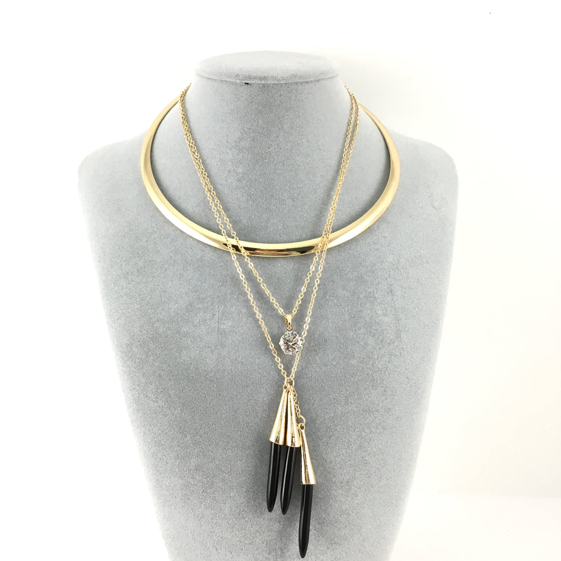 Boho Style Chain Choker Black Bullet Necklace | Bellaire Wholesale