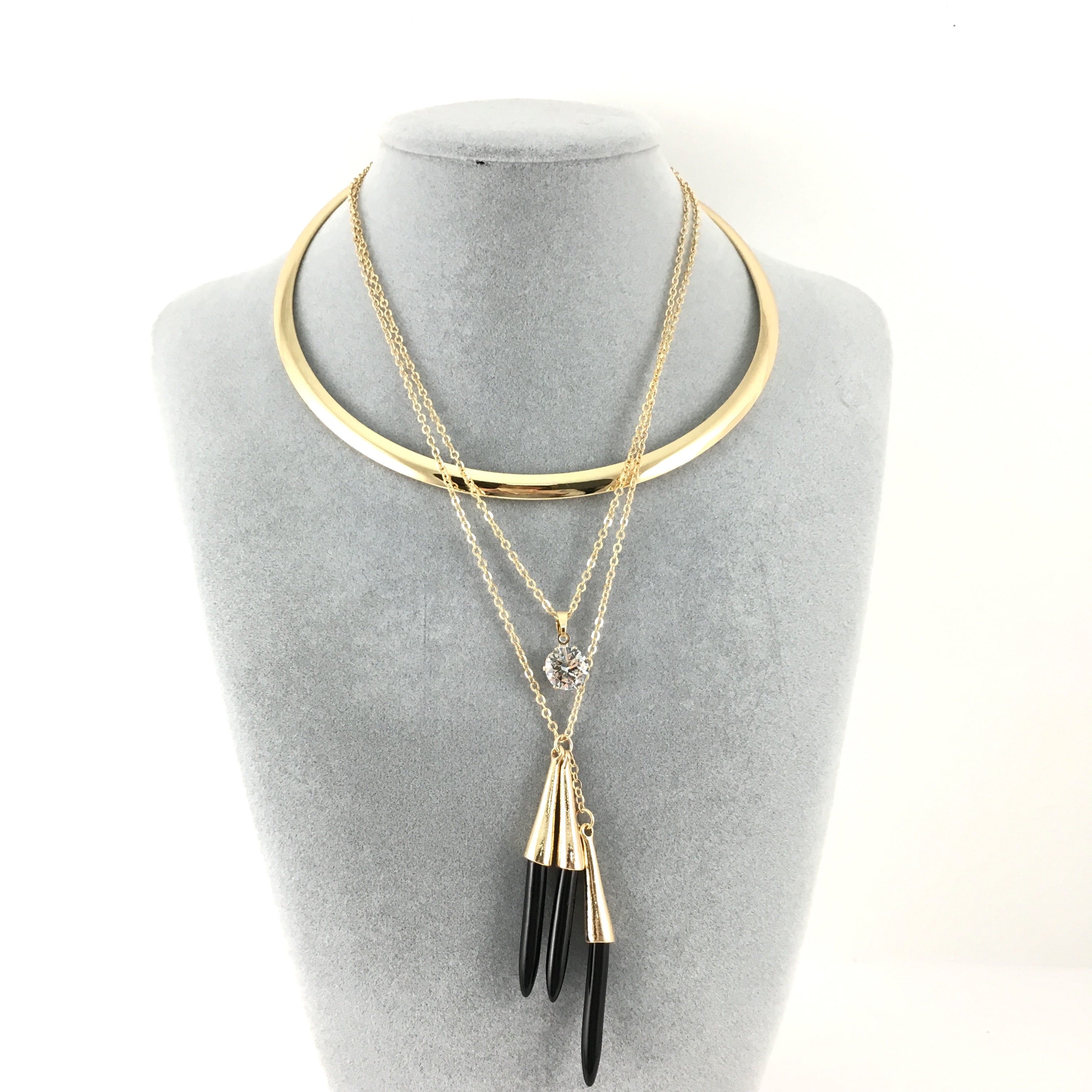 Boho Style Chain Choker Black Bullet Necklace | Bellaire Wholesale