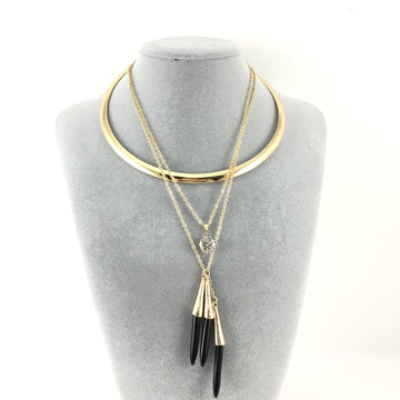 Boho Style Chain Choker Black Bullet Necklace | Bellaire Wholesale