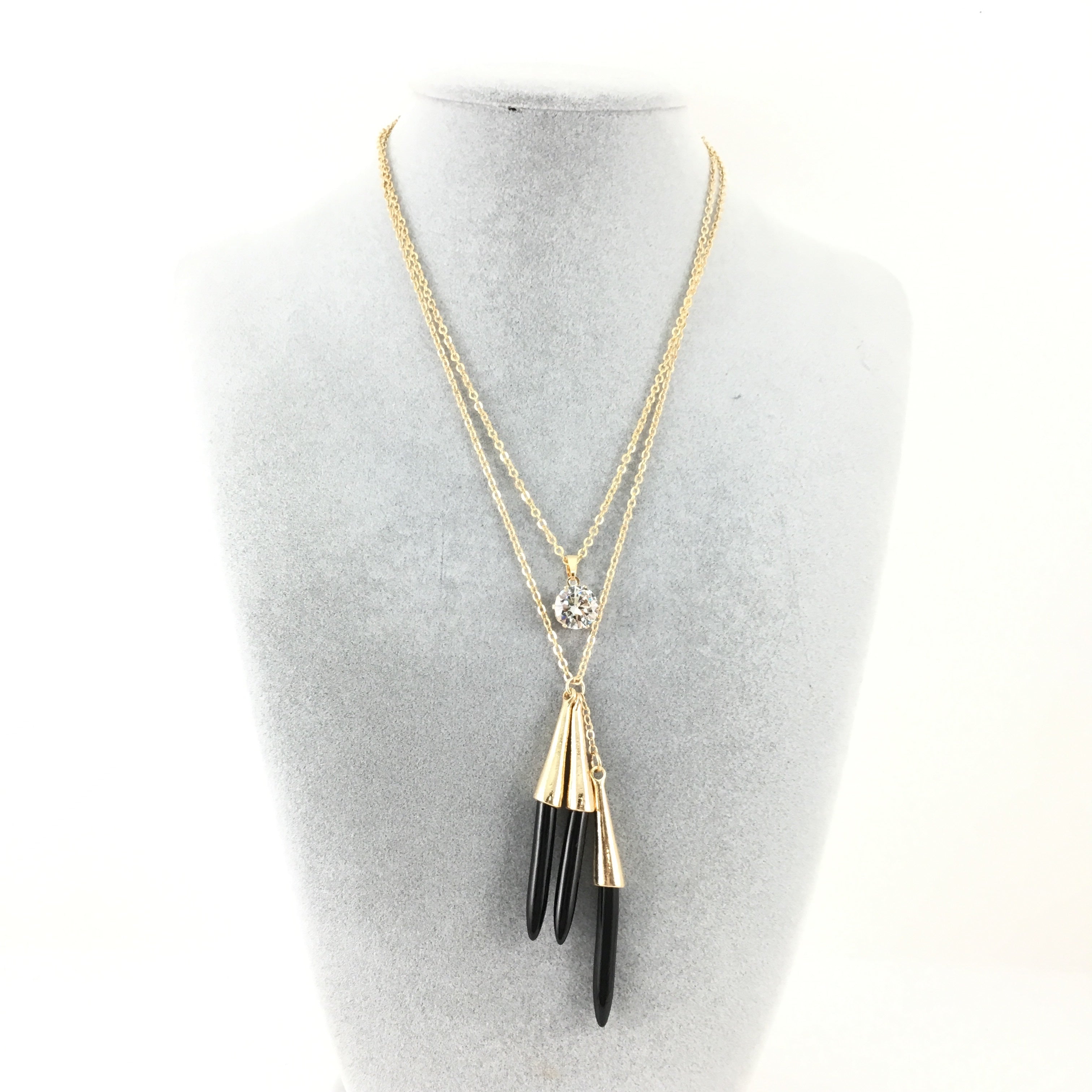 Boho Style Chain Choker Black Bullet Necklace | Bellaire Wholesale