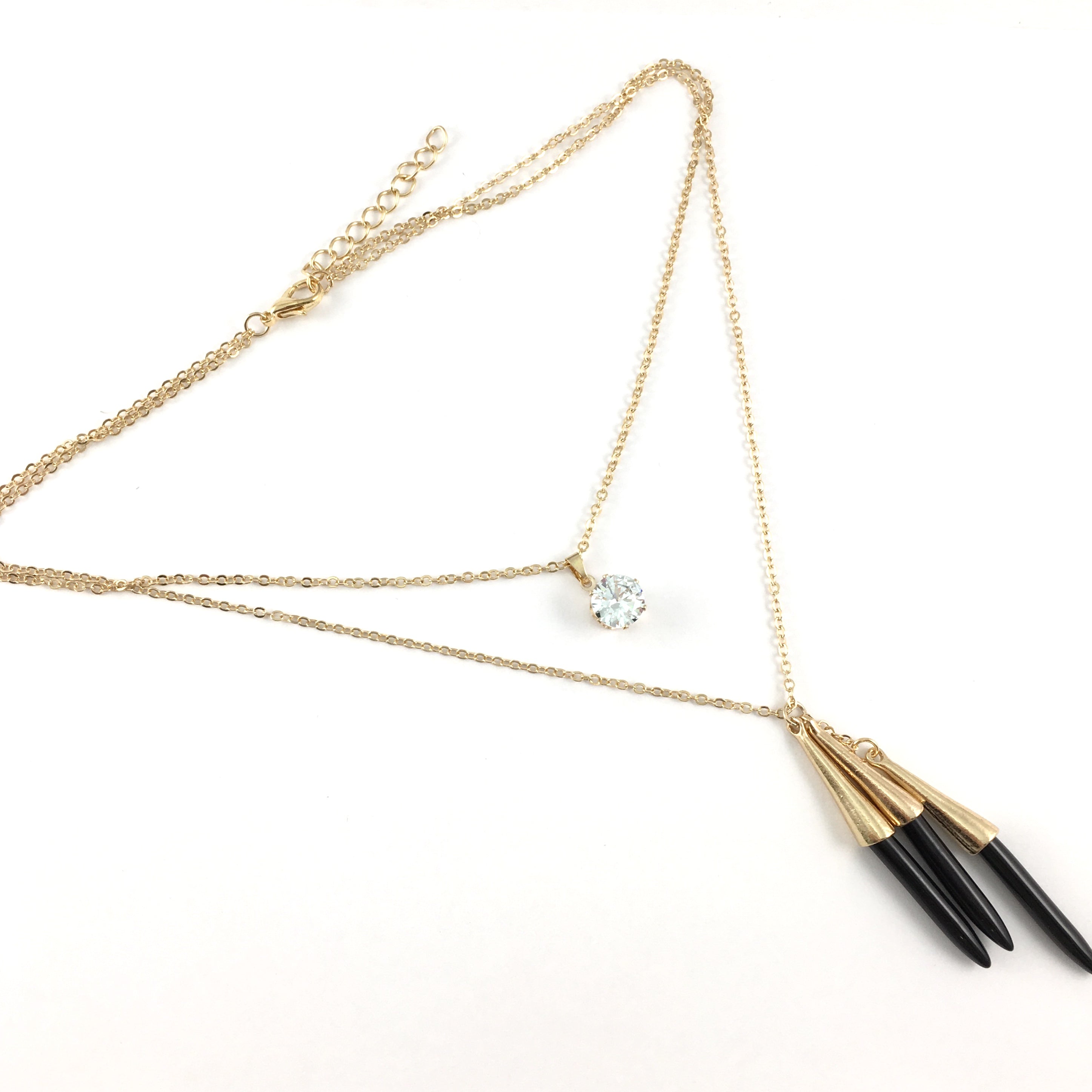 Boho Style Chain Choker Black Bullet Necklace | Bellaire Wholesale