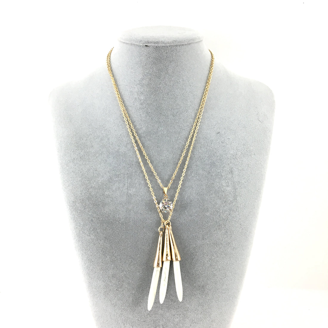 Boho Style Chain Choker White Bullet Necklace | Bellaire Wholesale