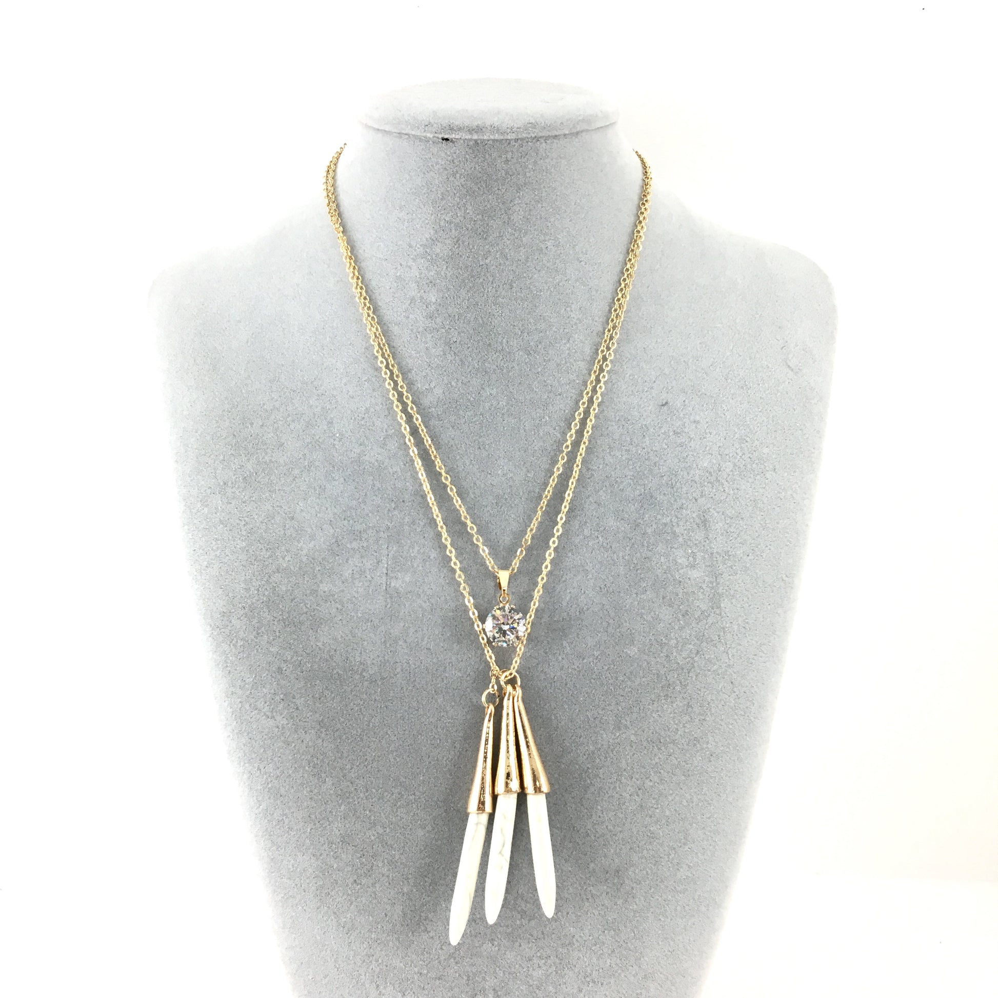 Boho Style Chain Choker White Bullet Necklace | Bellaire Wholesale