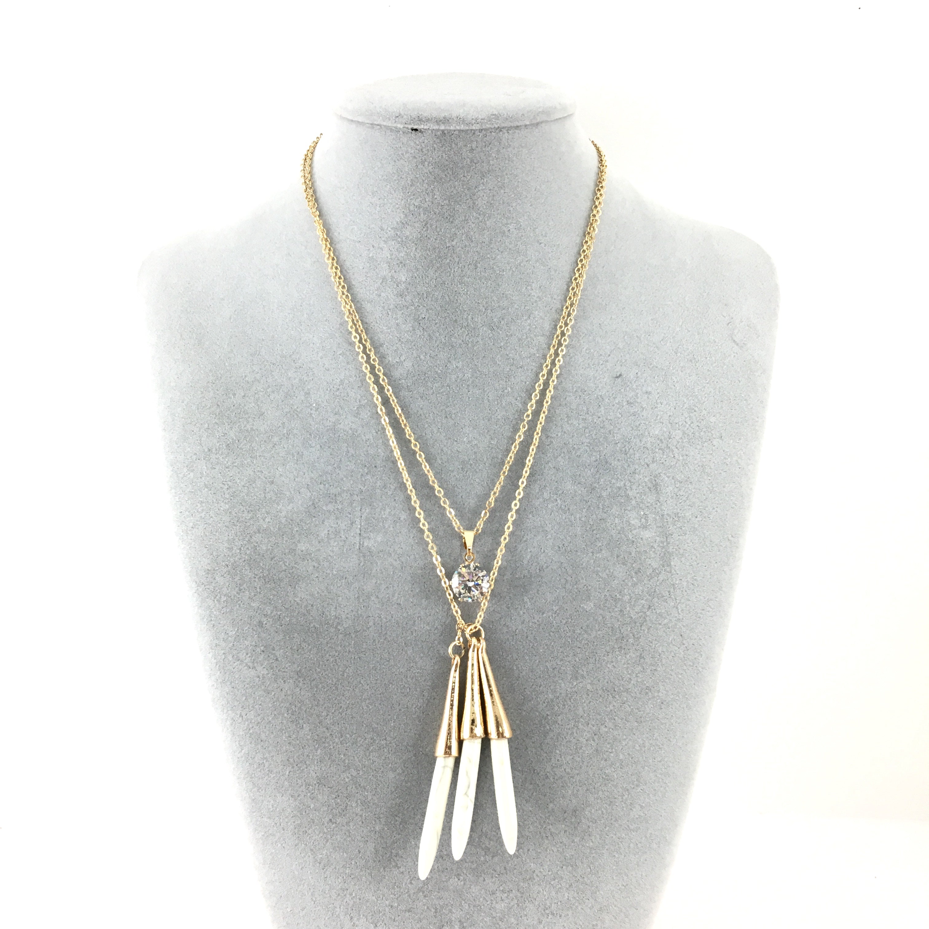 Boho Style Chain Choker White Bullet Necklace | Bellaire Wholesale