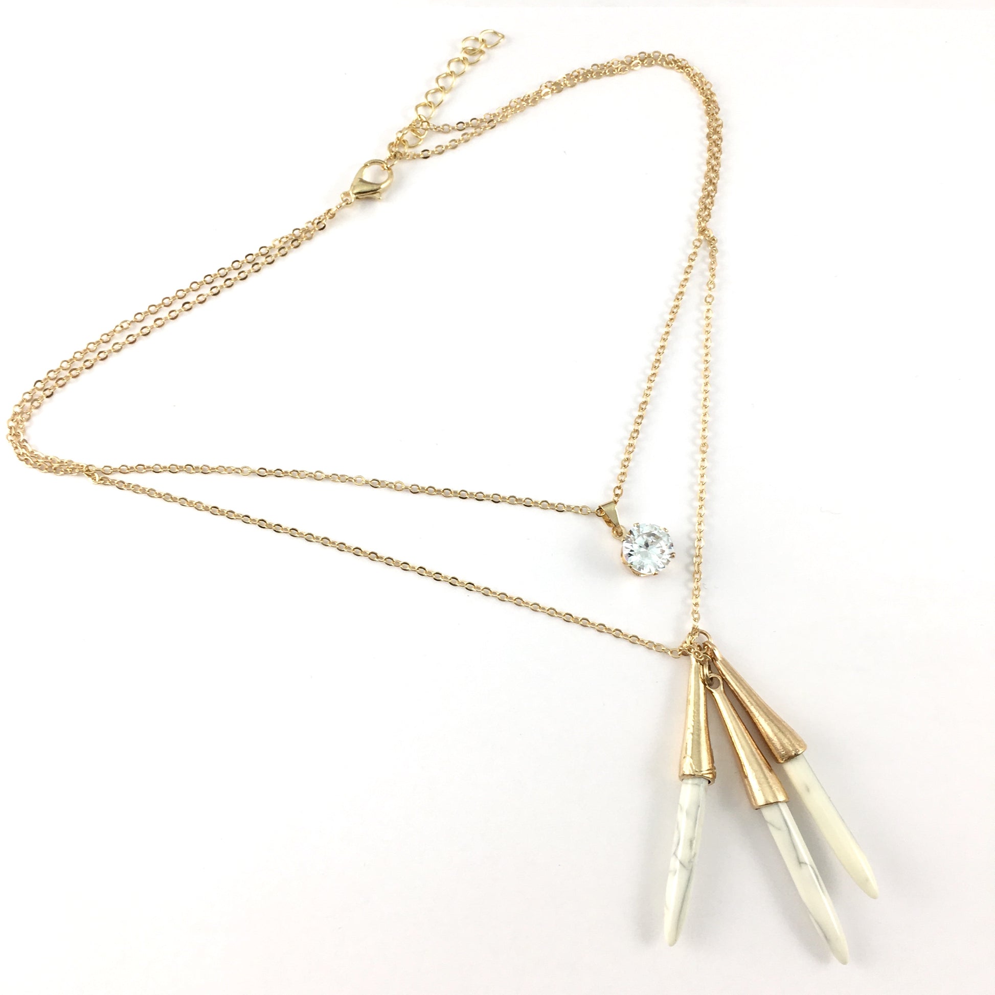 Boho Style Chain Choker White Bullet Necklace | Bellaire Wholesale