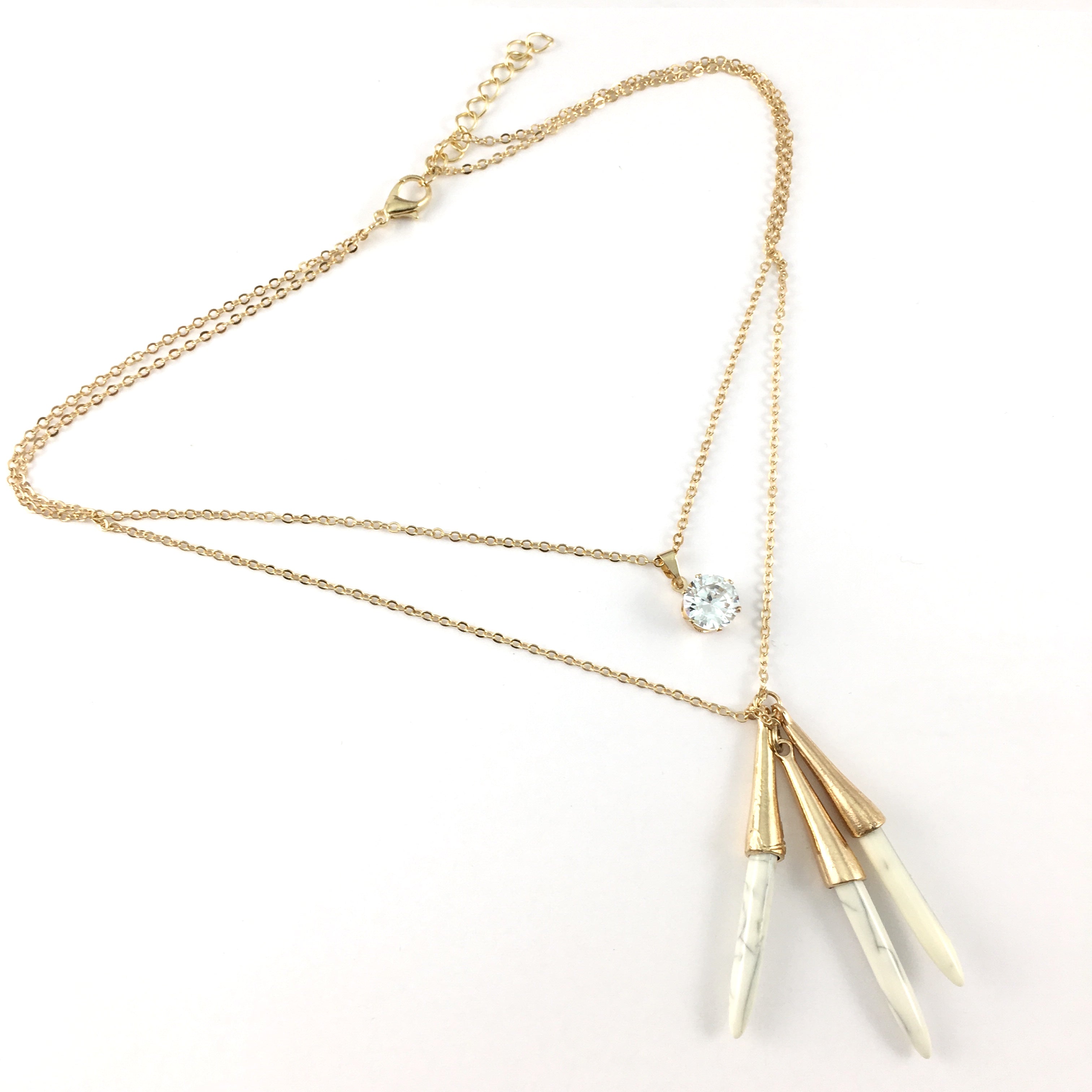 Boho Style Chain Choker White Bullet Necklace | Bellaire Wholesale
