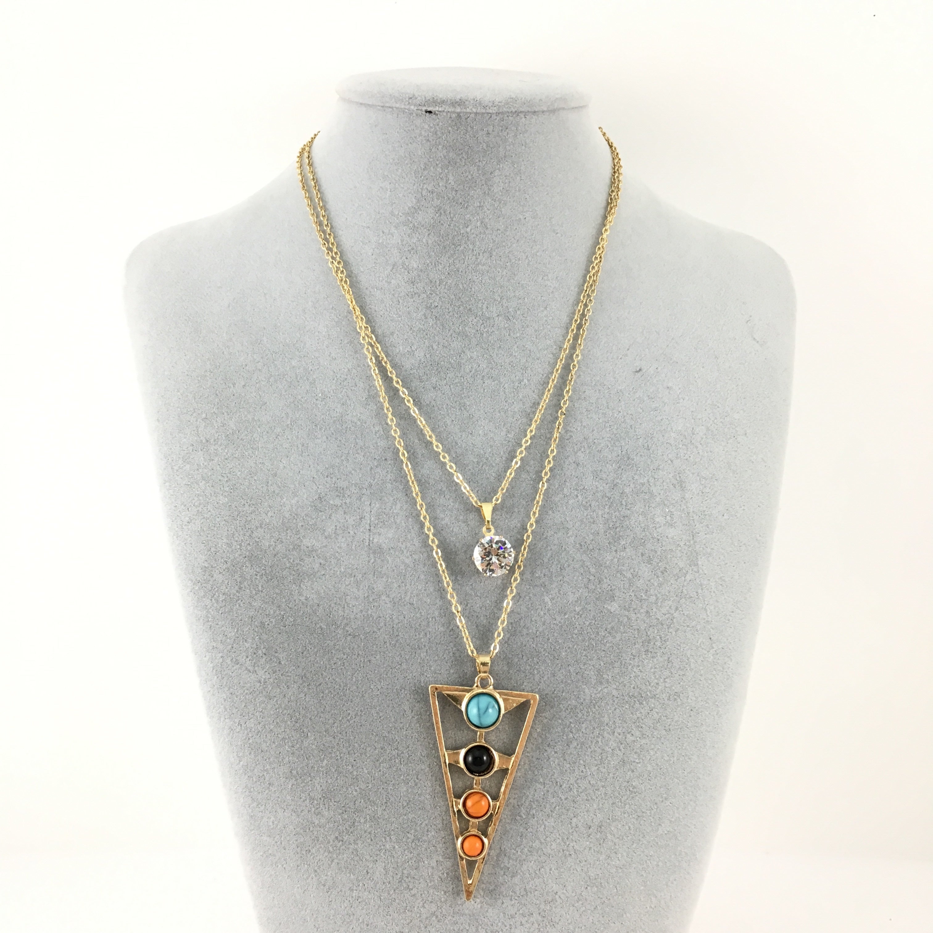 Boho Style Chain Choker Triangle Pendant Necklace | Bellaire Wholesale