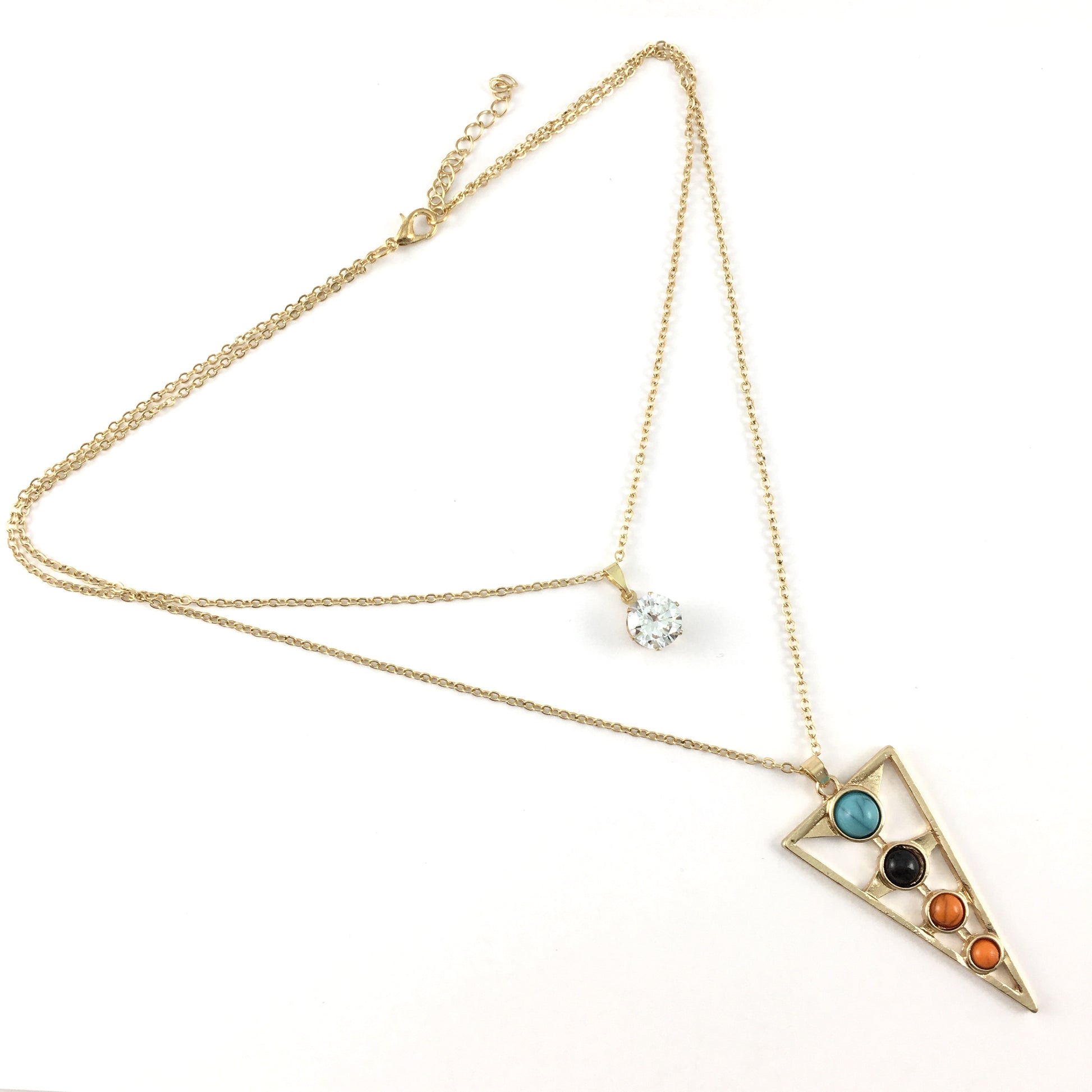 Boho Style Chain Choker Triangle Pendant Necklace | Bellaire Wholesale