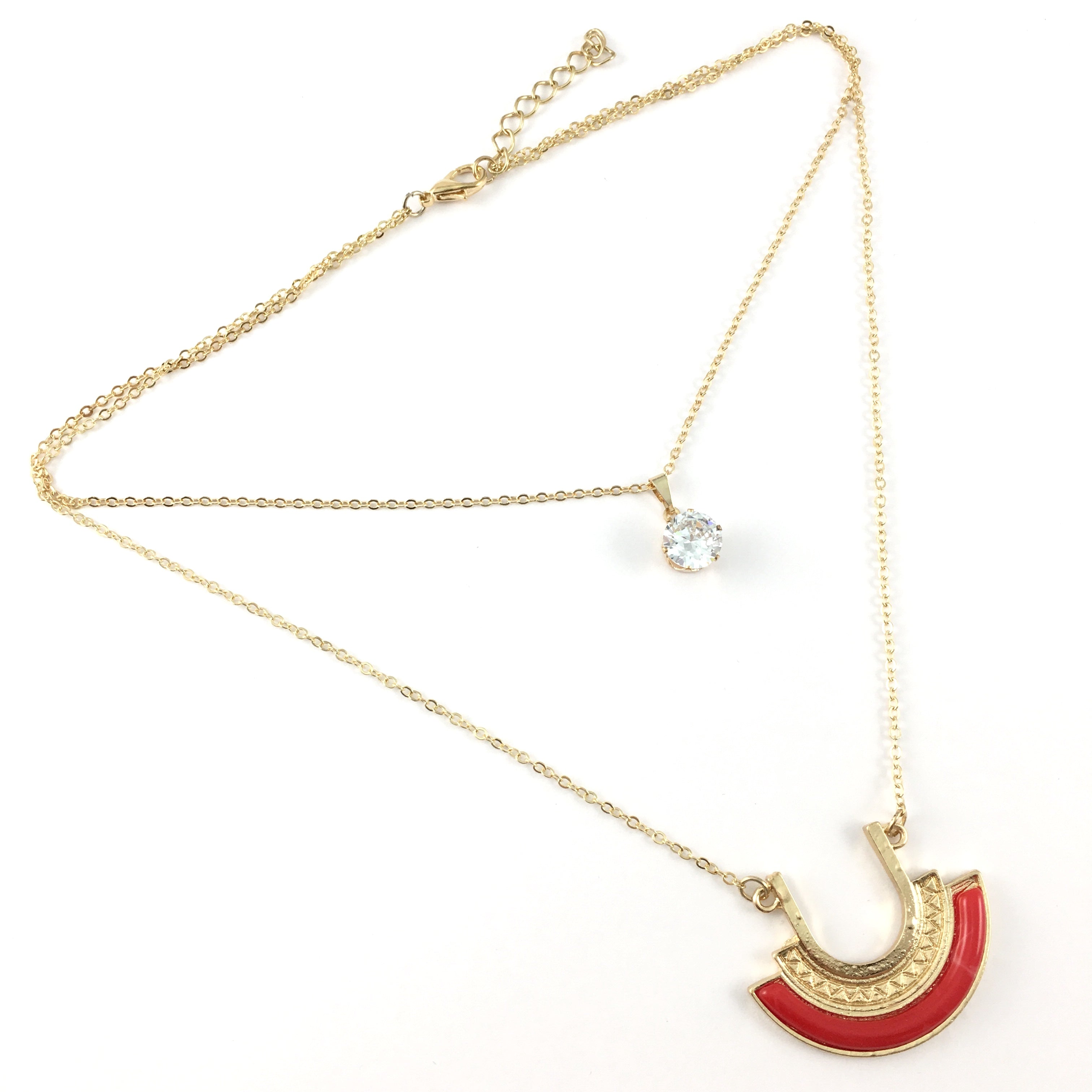 Boho Style Chain Choker Half Moon Pendant Necklace | Bellaire Wholesale