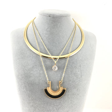 Boho Style Chain Choker Half Moon Pendant Necklace | Bellaire Wholesale