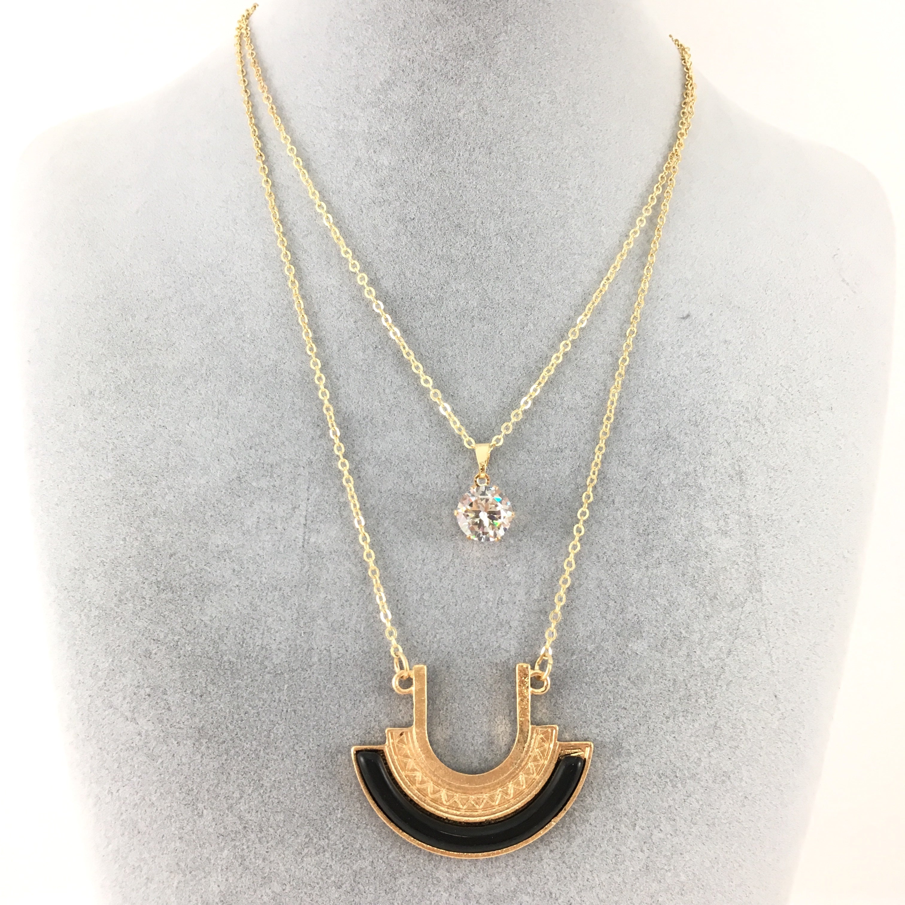 Boho Style Chain Choker Half Moon Pendant Necklace | Bellaire Wholesale
