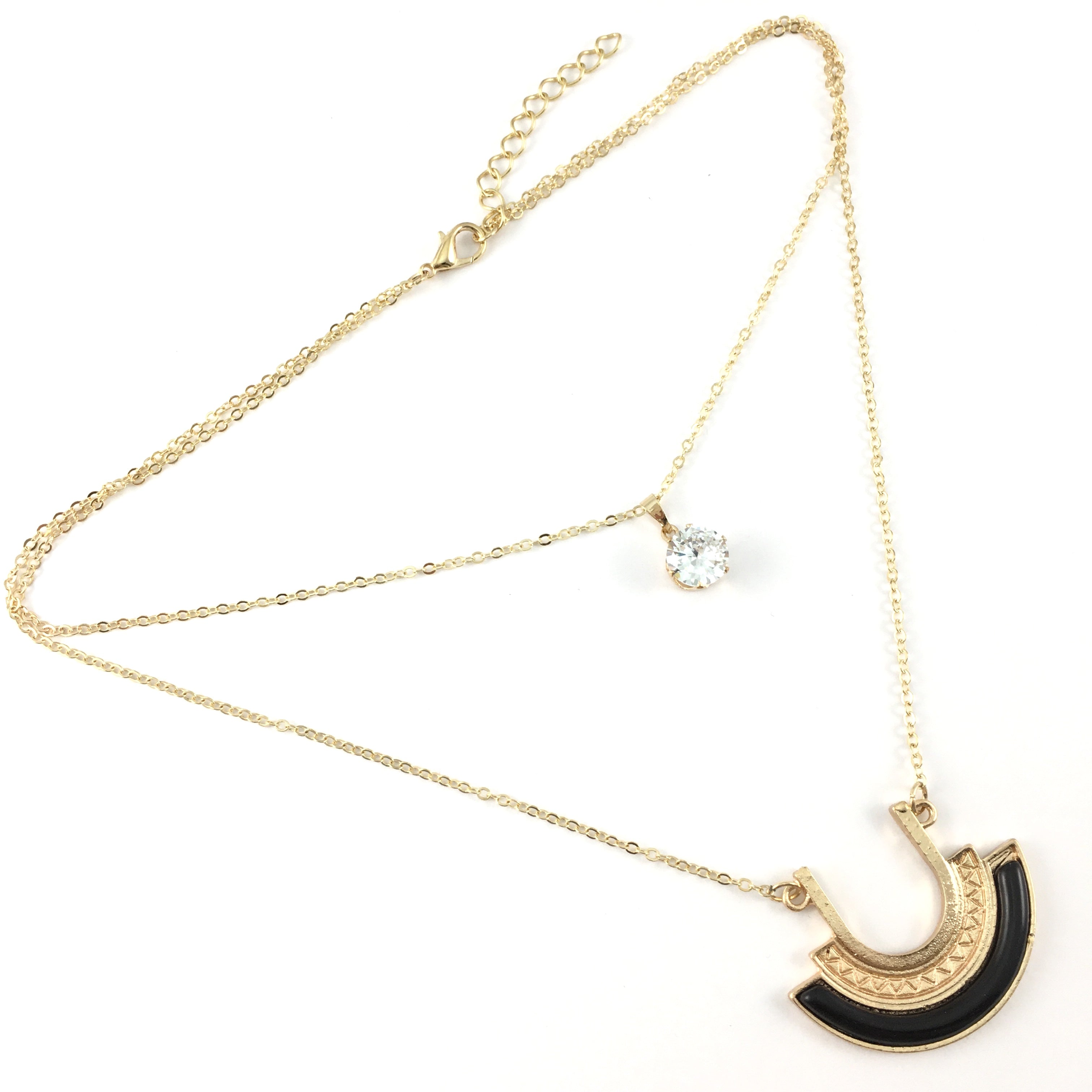 Boho Style Chain Choker Half Moon Pendant Necklace | Bellaire Wholesale
