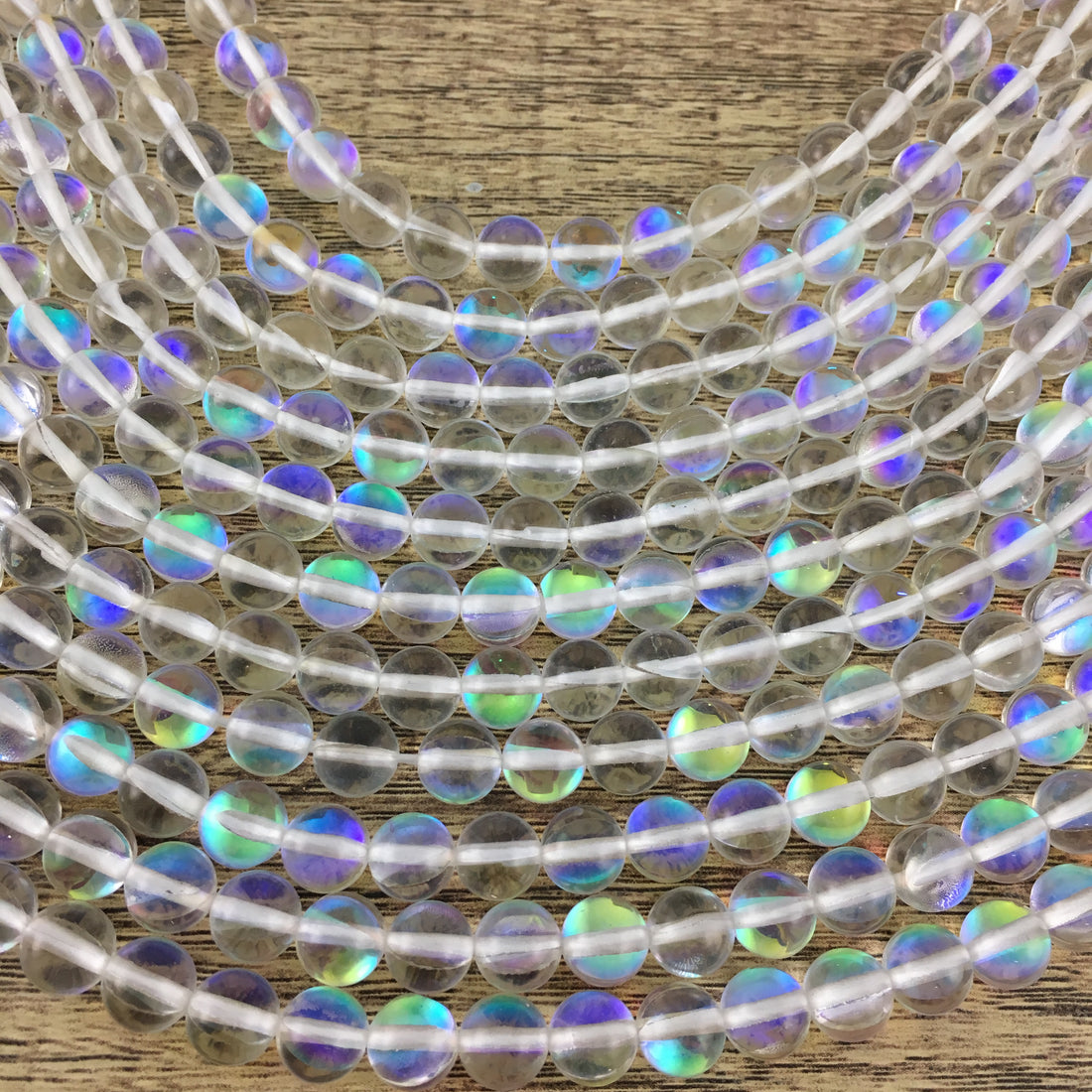 10mm Clear Mystic Aura Beads | Bellaire Wholesale