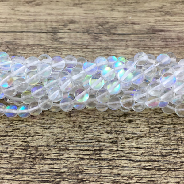8mm Clear Mystic Aura Beads | Bellaire Wholesale