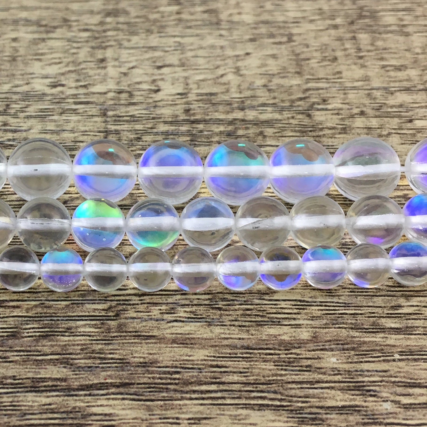 6mm Clear Mystic Aura Beads | Bellaire Wholesale