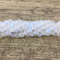 6mm Frosted Clear Mystic Aura Beads | Bellaire Wholesale