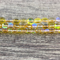 8mm Yellow Mystic Aura Beads | Bellaire Wholesale