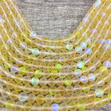 10mm Matte Yellow Mystic Aura Beads | Bellaire Wholesale