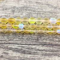 6mm Matte Yellow Mystic Aura Beads | Bellaire Wholesale