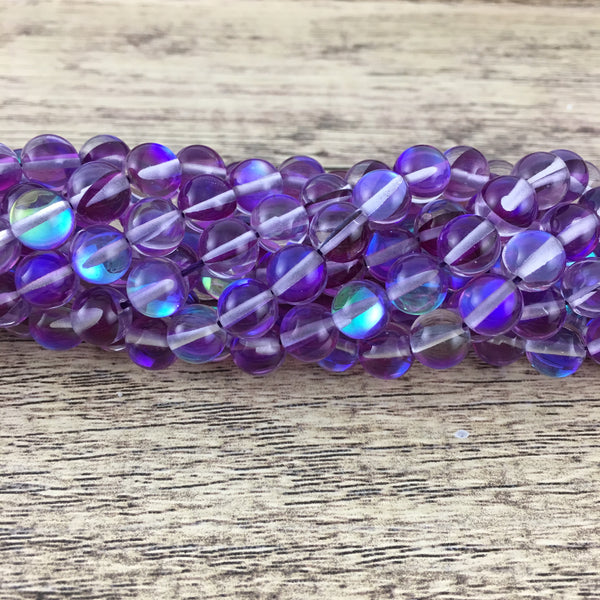 8mm Purple Mystic Aura Beads | Bellaire Wholesale