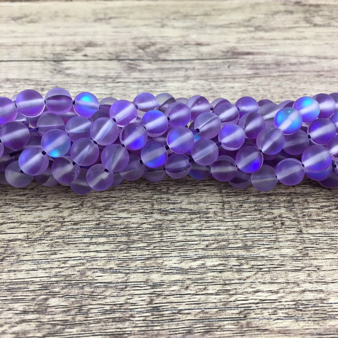 8mm Frosted Purple Mystic Aura Bead | Bellaire Wholesale