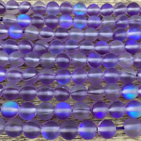 8mm Frosted Purple Mystic Aura Bead | Bellaire Wholesale