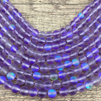 8mm Frosted Purple Mystic Aura Bead | Bellaire Wholesale