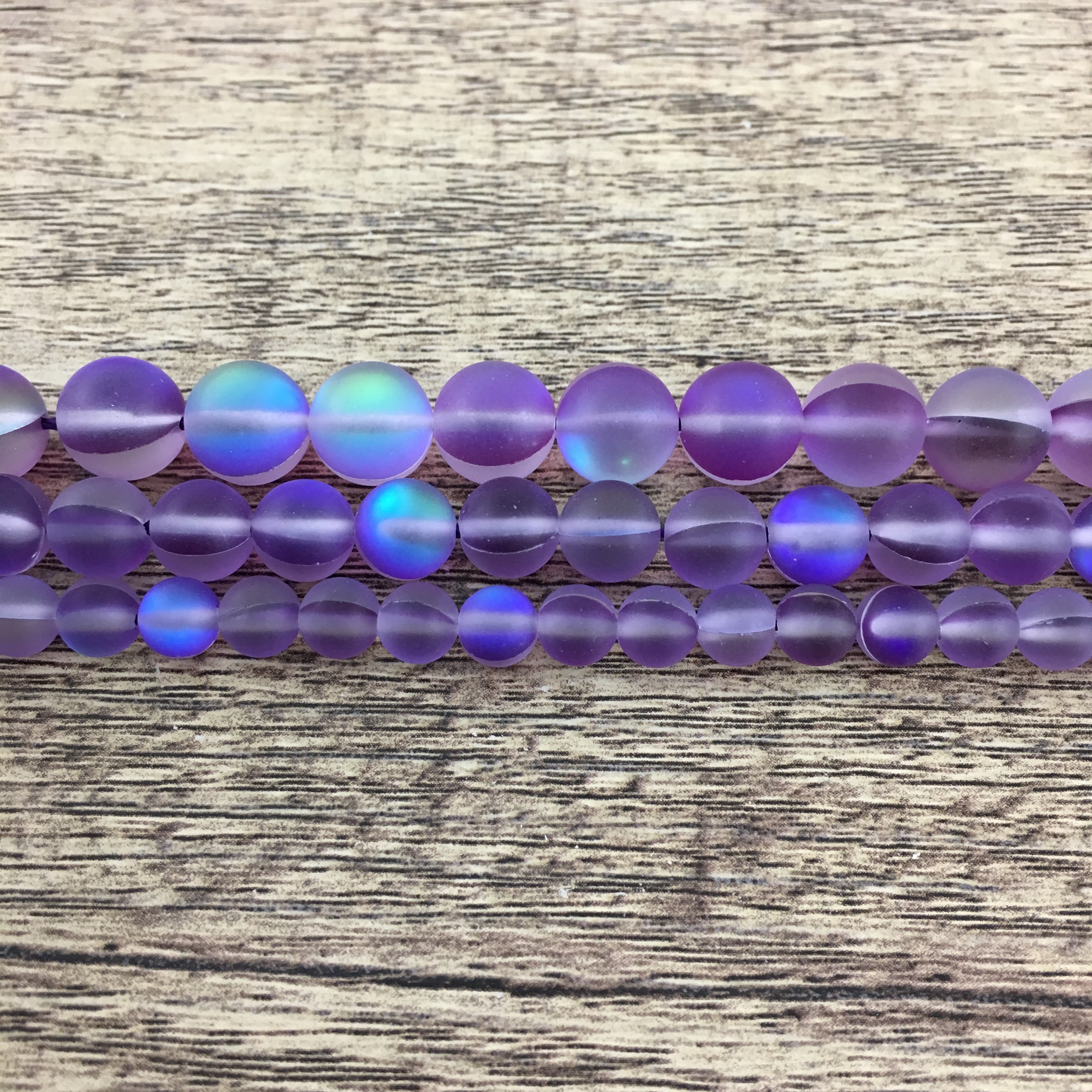 6mm Frosted Purple Mystic Aura Beads | Bellaire Wholesale