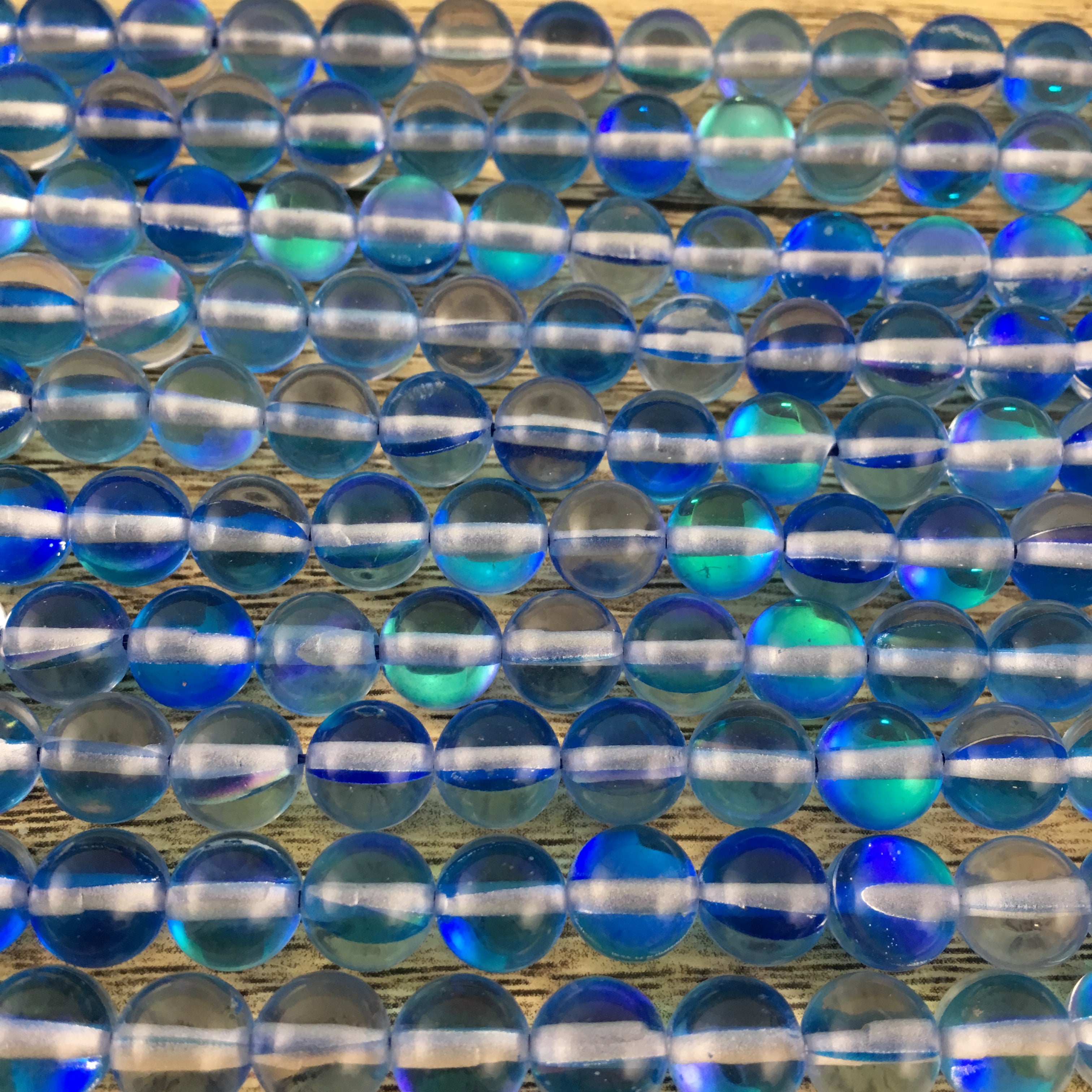10mm Blue Mystic Aura Bead | Bellaire Wholesale