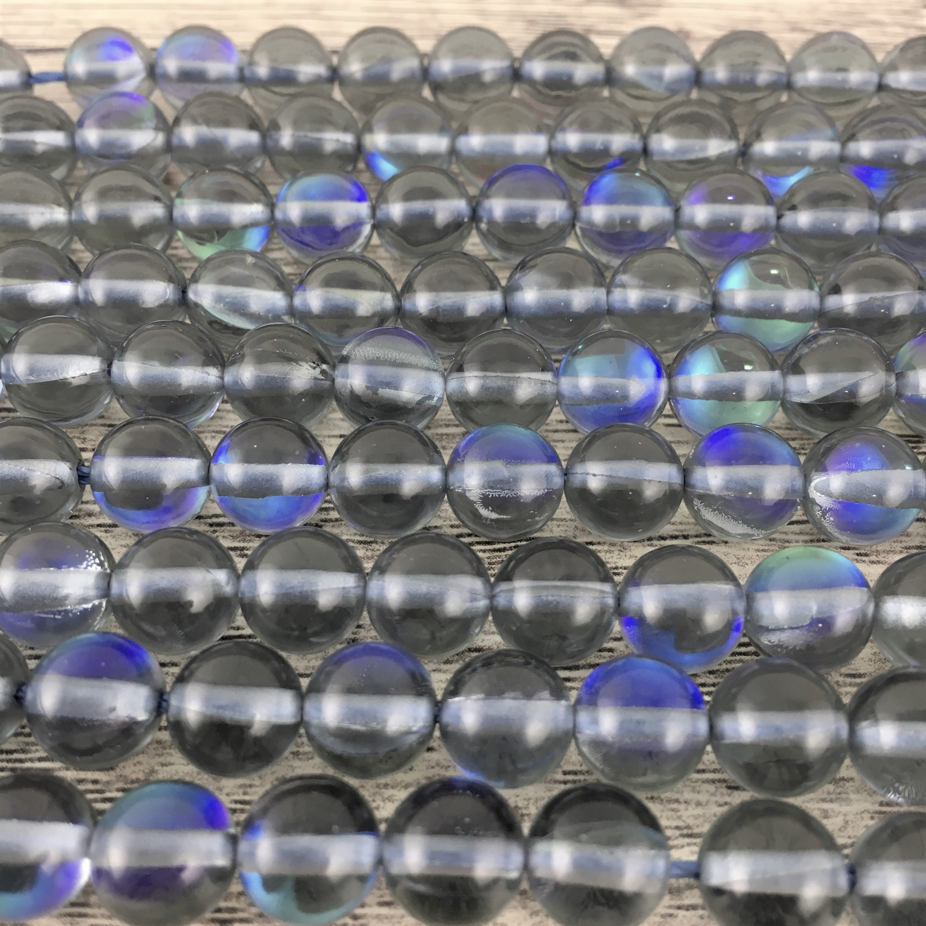 6mm Grey Mystic Aura Beads | Bellaire Wholesale