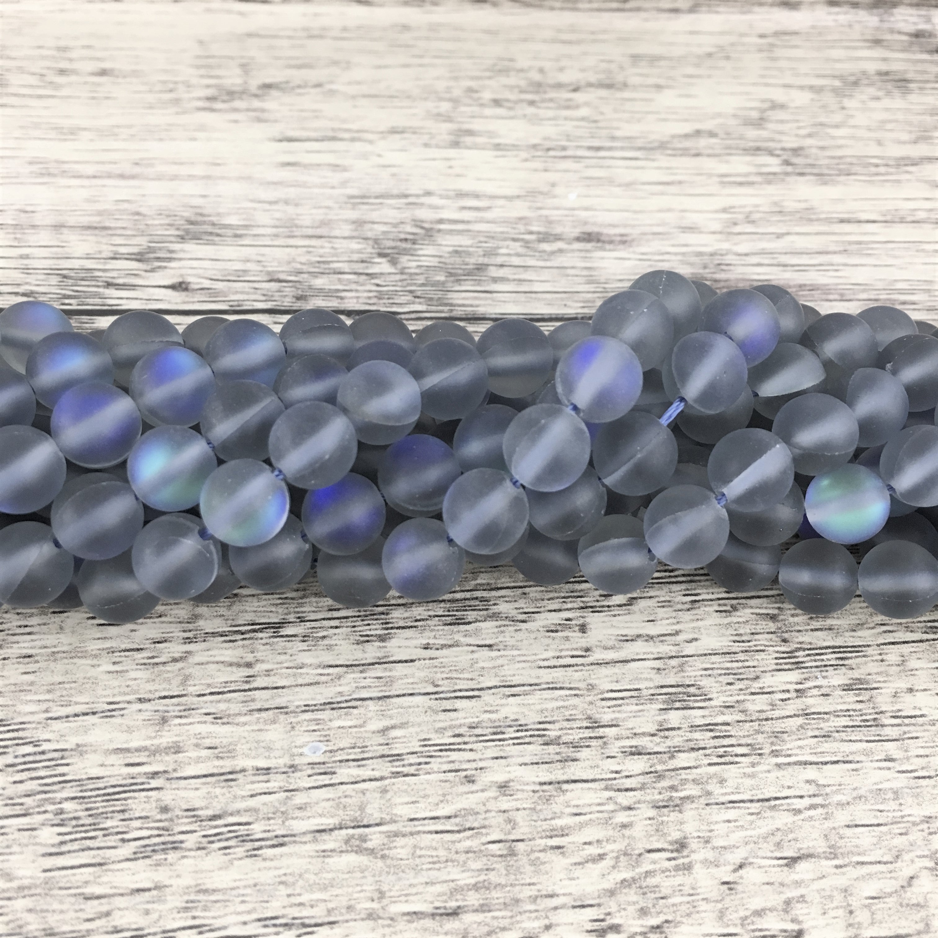 10mm Frosted Grey Mystic Aura Bead | Bellaire Wholesale