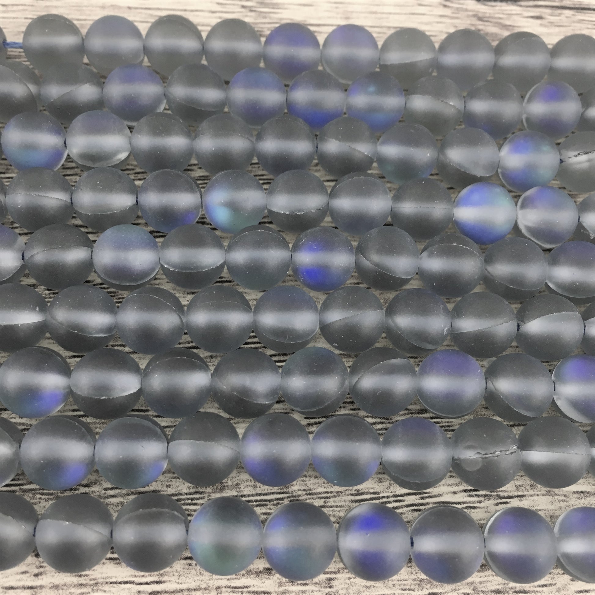 10mm Frosted Grey Mystic Aura Bead | Bellaire Wholesale