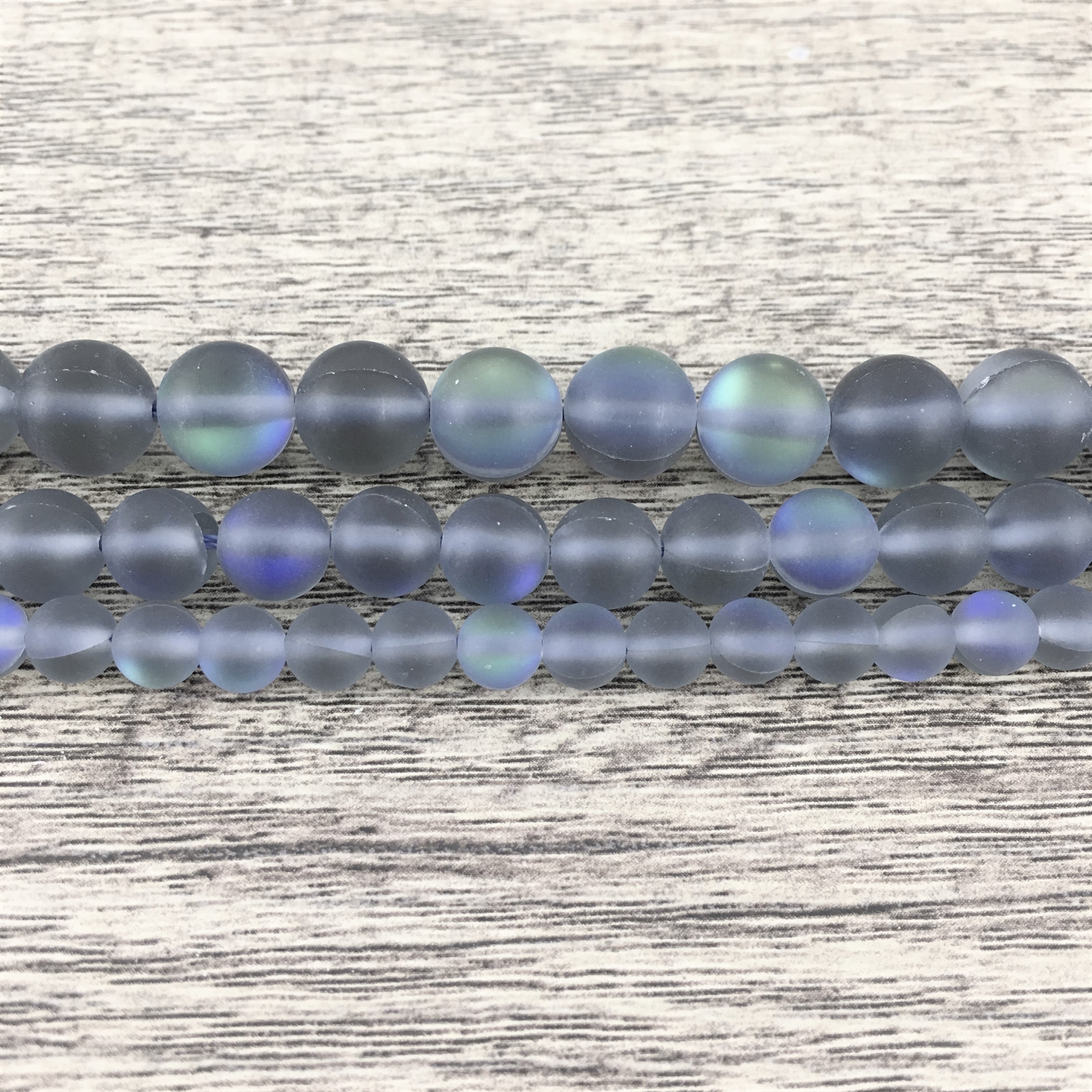 10mm Frosted Grey Mystic Aura Bead | Bellaire Wholesale