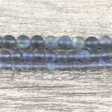 8mm Matte Grey Mystic Aura Bead | Bellaire Wholesale