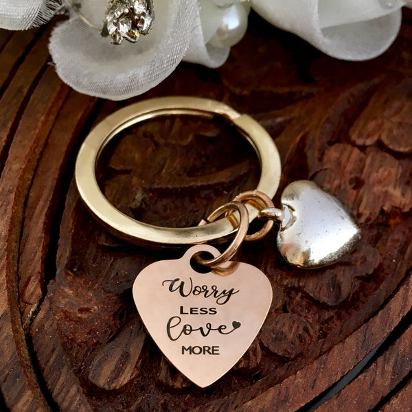 Worry LESS Love MORE Custom Key Chain | Bellaire Wholesale